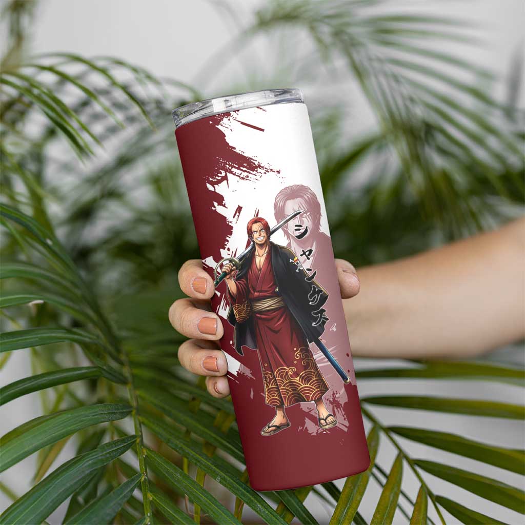 One Piece Shanks Red Hair Skinny Tumbler Japanese Anime Graphic