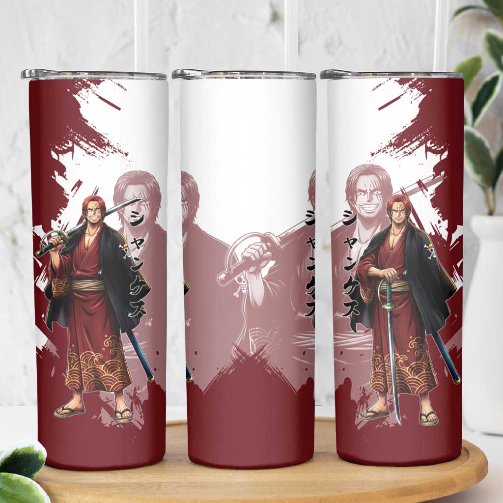 One Piece Shanks Red Hair Skinny Tumbler Japanese Anime Graphic