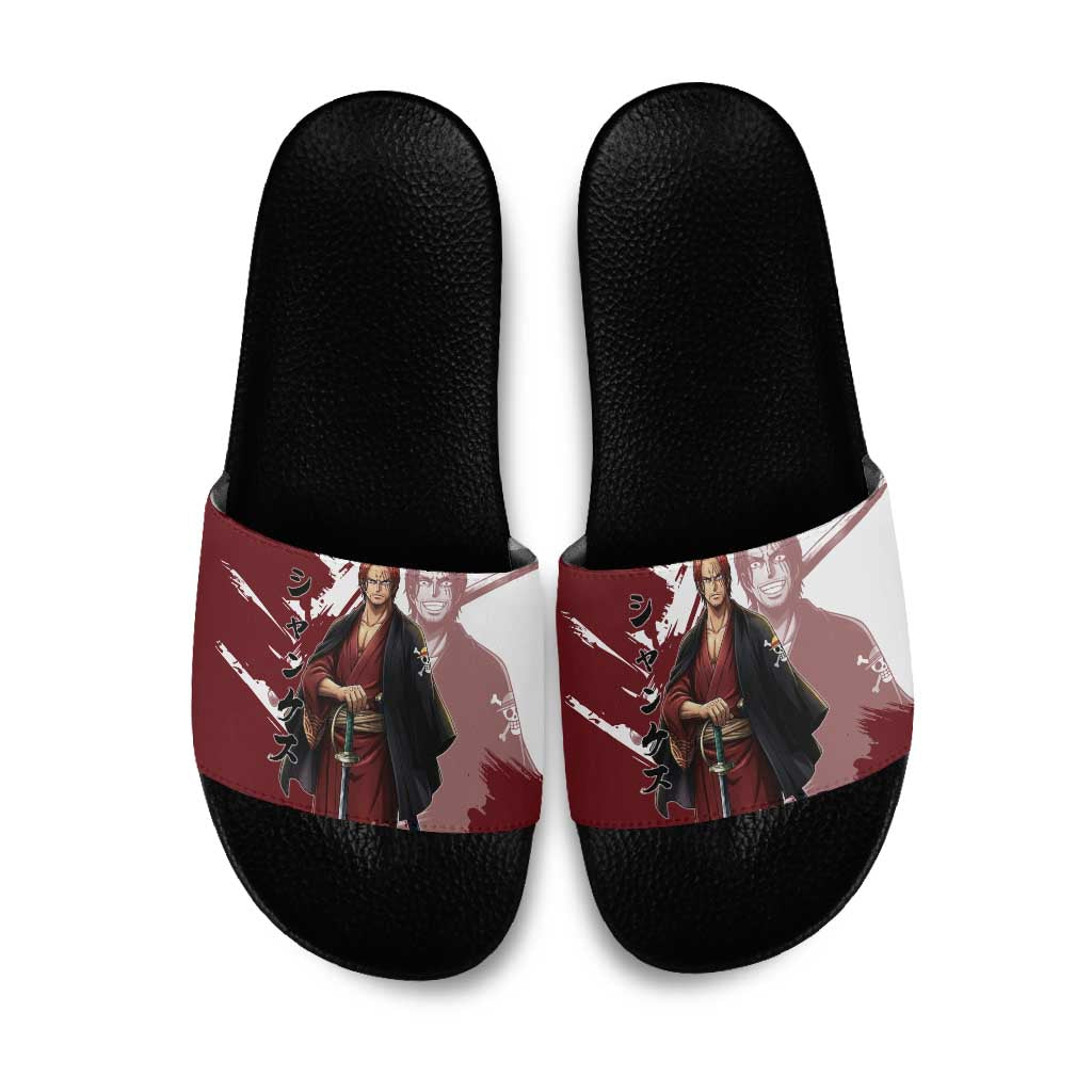 One Piece Shanks Red Hair Slide Sandals Japanese Anime Graphic