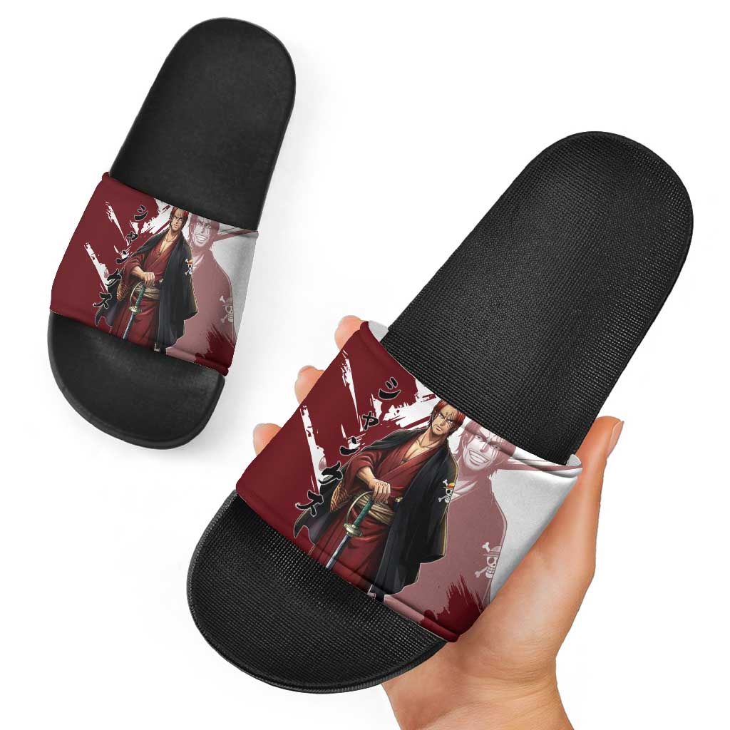 One Piece Shanks Red Hair Slide Sandals Japanese Anime Graphic
