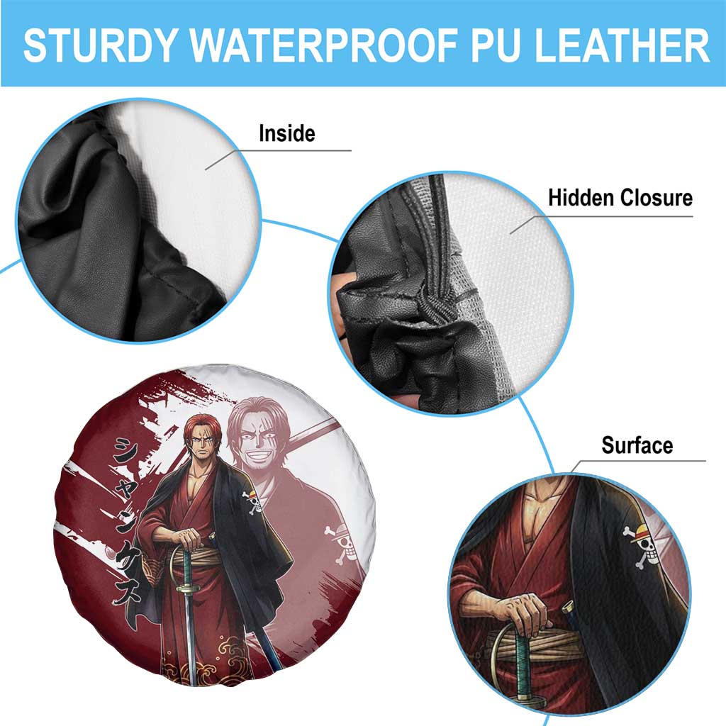 One Piece Shanks Red Hair Spare Tire Cover Japanese Anime Graphic