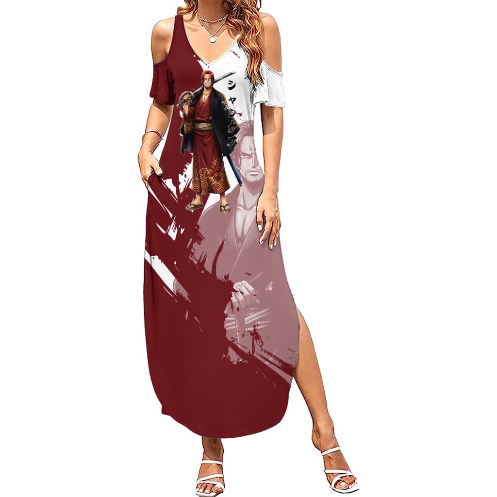 One Piece Shanks Red Hair Summer Maxi Dress Japanese Anime Graphic