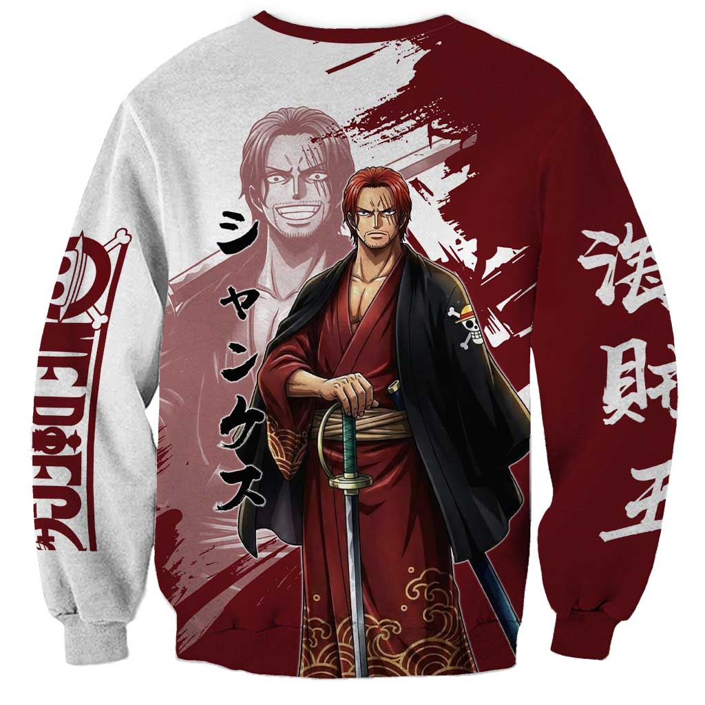 One Piece Shanks Red Hair Sweatshirt Japanese Anime Graphic
