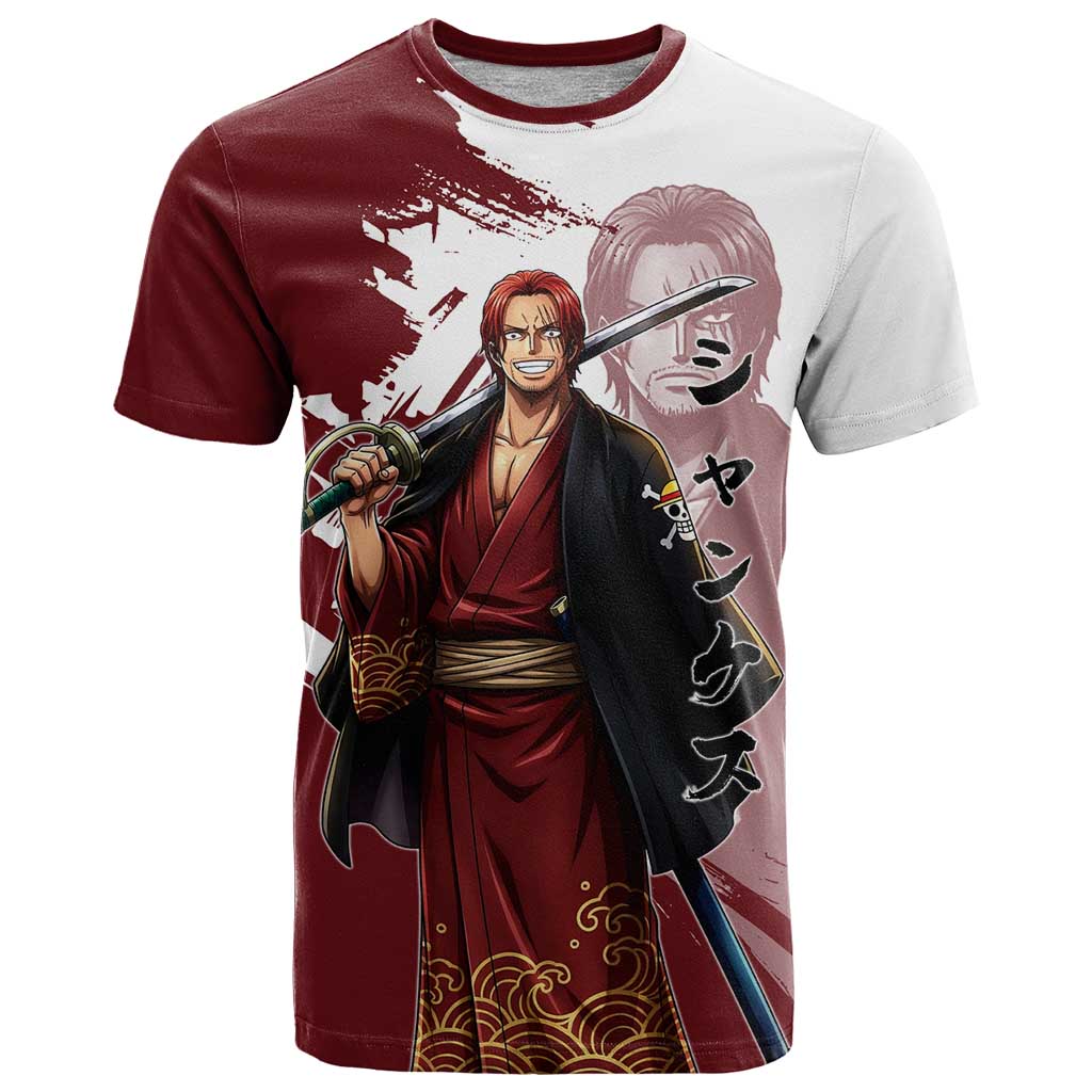 One Piece Shanks Red Hair T Shirt Japanese Anime Graphic