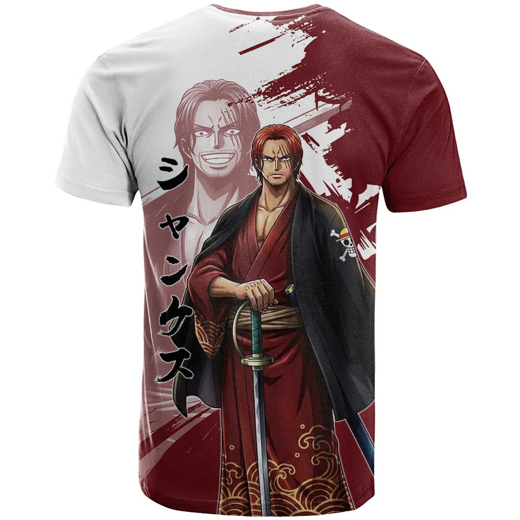 One Piece Shanks Red Hair T Shirt Japanese Anime Graphic