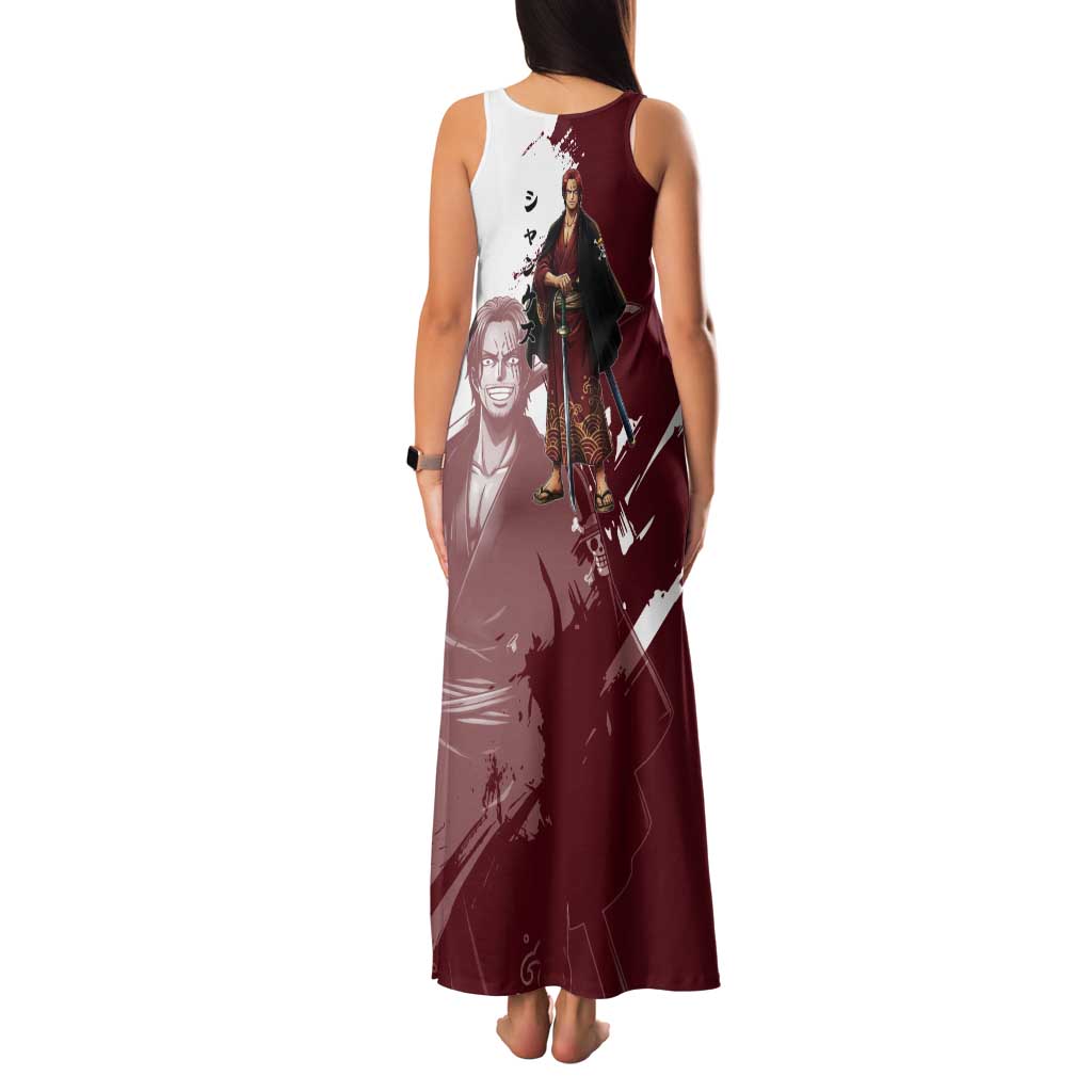 One Piece Shanks Red Hair Tank Maxi Dress Japanese Anime Graphic