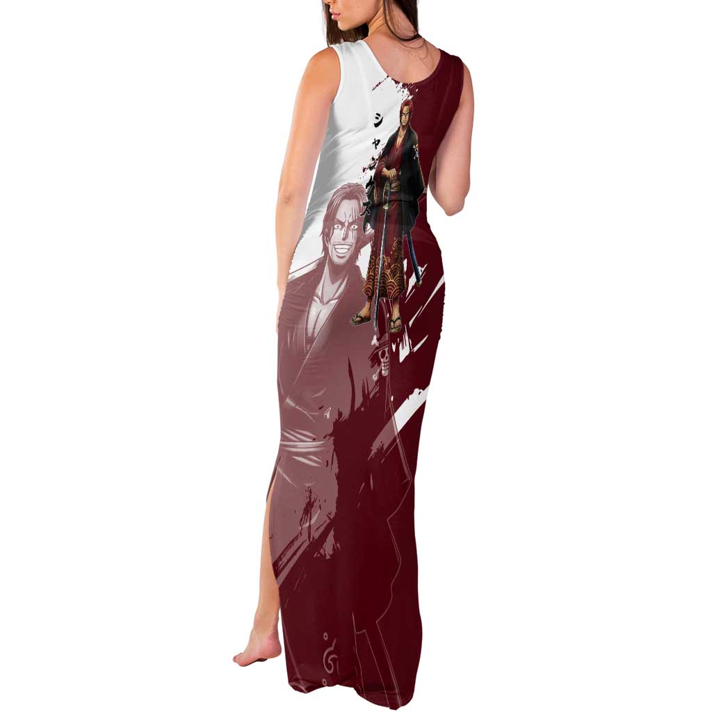 One Piece Shanks Red Hair Tank Maxi Dress Japanese Anime Graphic