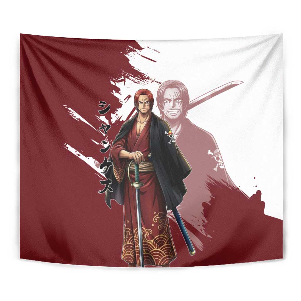 One Piece Shanks Red Hair Tapestry Japanese Anime Graphic