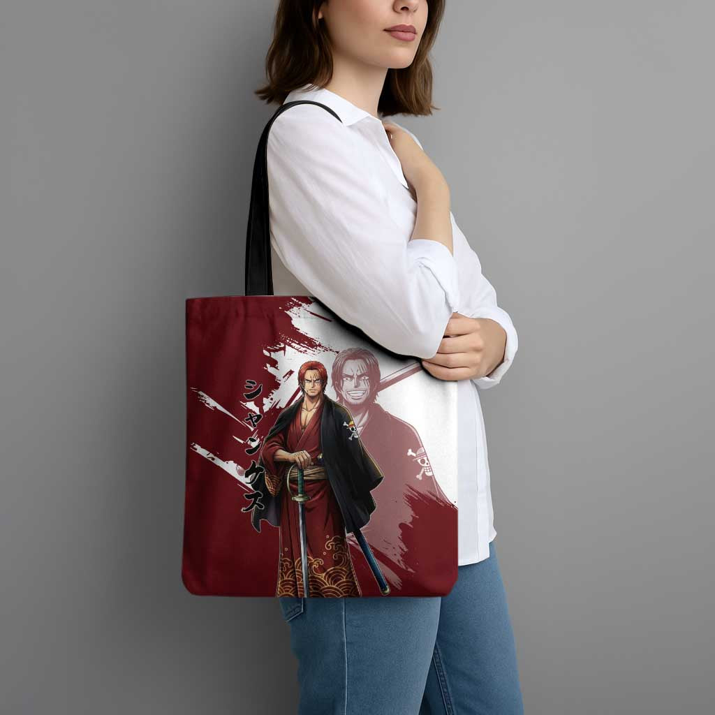 One Piece Shanks Red Hair Tote Bag Japanese Anime Graphic