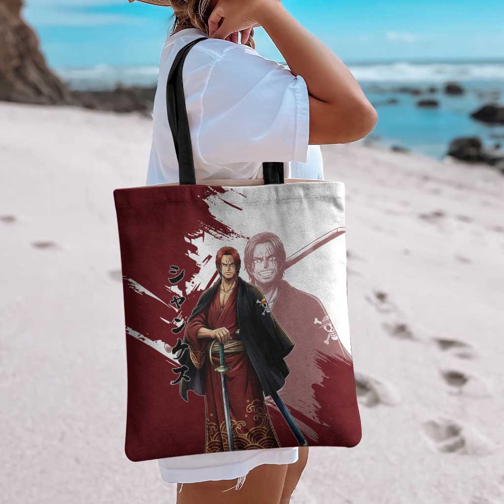 One Piece Shanks Red Hair Tote Bag Japanese Anime Graphic