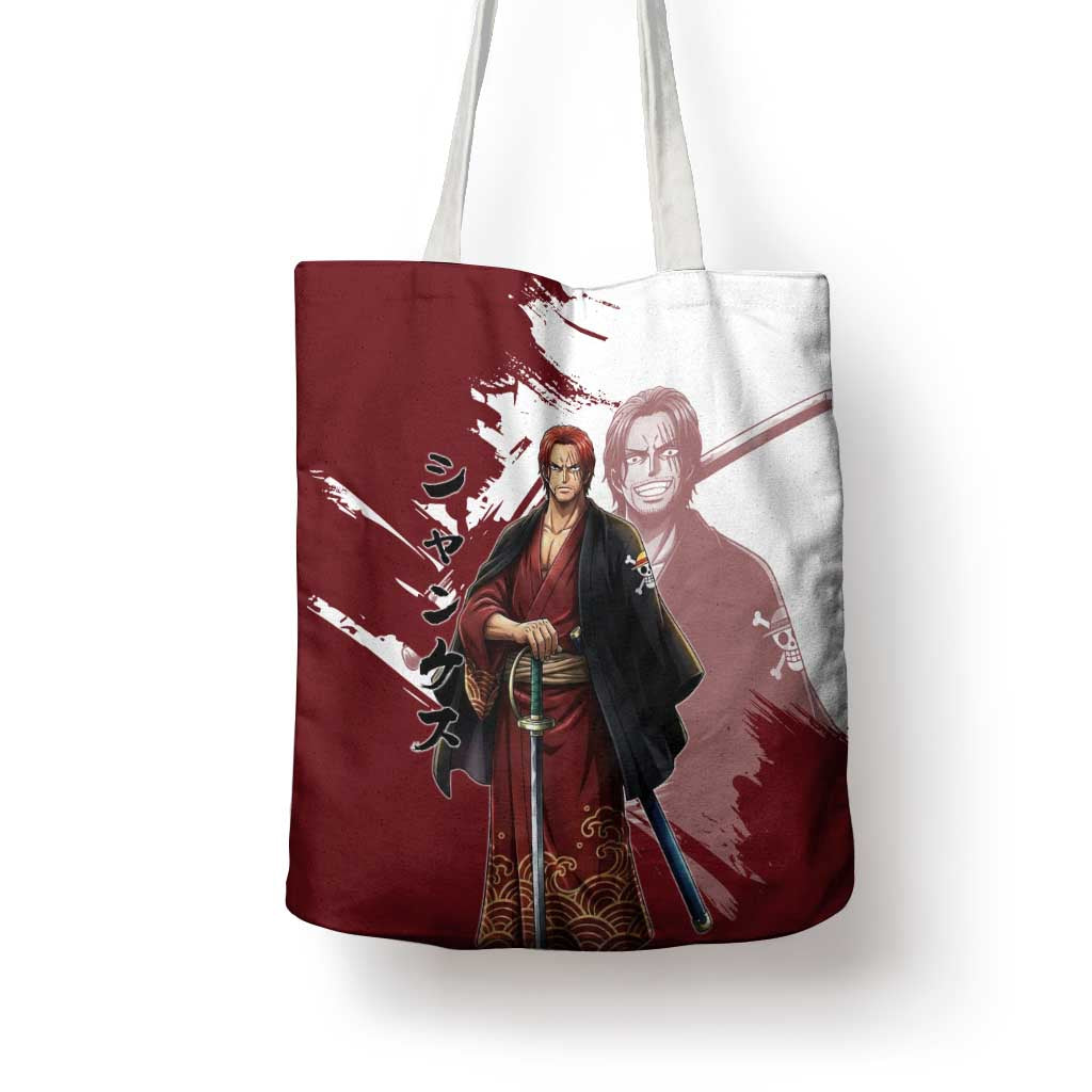 One Piece Shanks Red Hair Tote Bag Japanese Anime Graphic