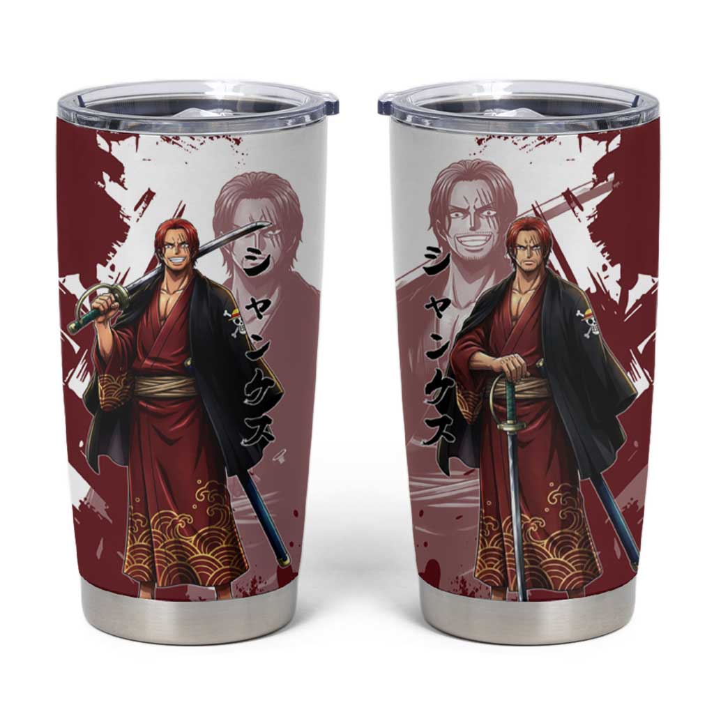 One Piece Shanks Red Hair Tumbler Cup Japanese Anime Graphic
