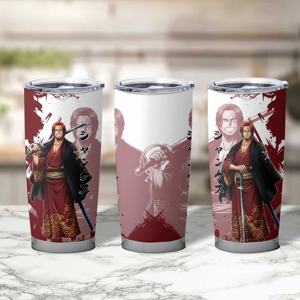 One Piece Shanks Red Hair Tumbler Cup Japanese Anime Graphic