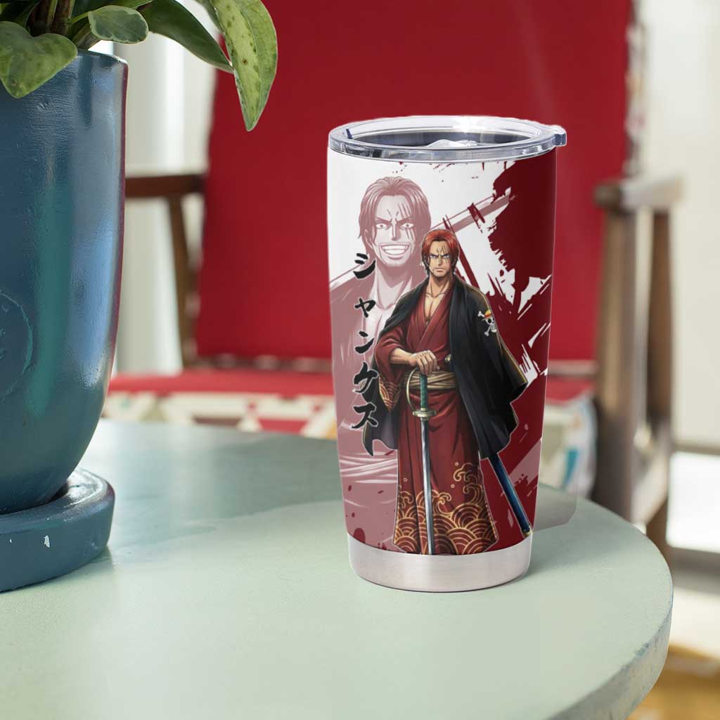 One Piece Shanks Red Hair Tumbler Cup Japanese Anime Graphic