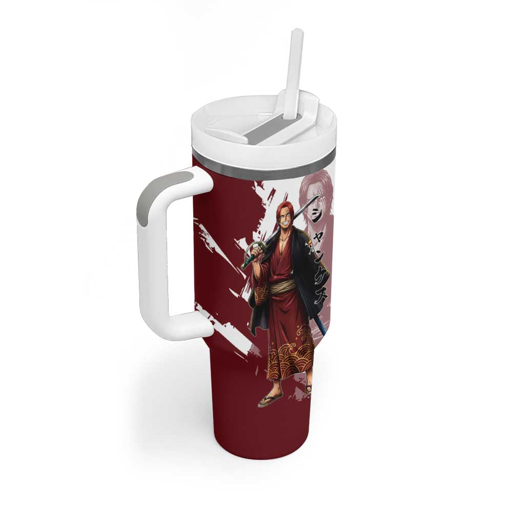 One Piece Shanks Red Hair Tumbler With Handle Japanese Anime Graphic