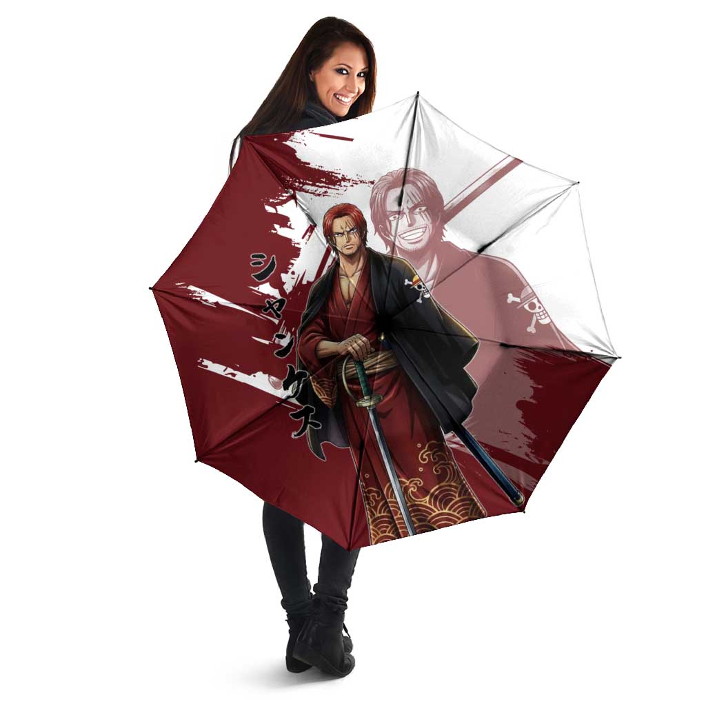 One Piece Shanks Red Hair Umbrella Japanese Anime Graphic