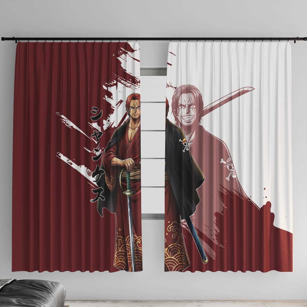 One Piece Shanks Red Hair Window Curtain Japanese Anime Graphic