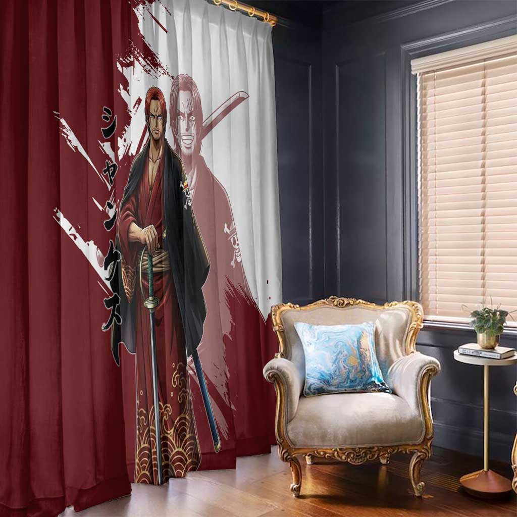 One Piece Shanks Red Hair Window Curtain Japanese Anime Graphic