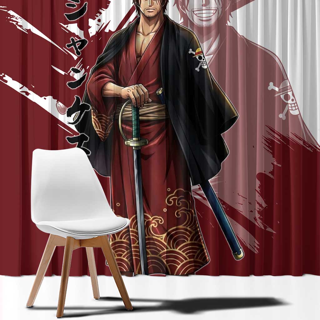 One Piece Shanks Red Hair Window Curtain Japanese Anime Graphic