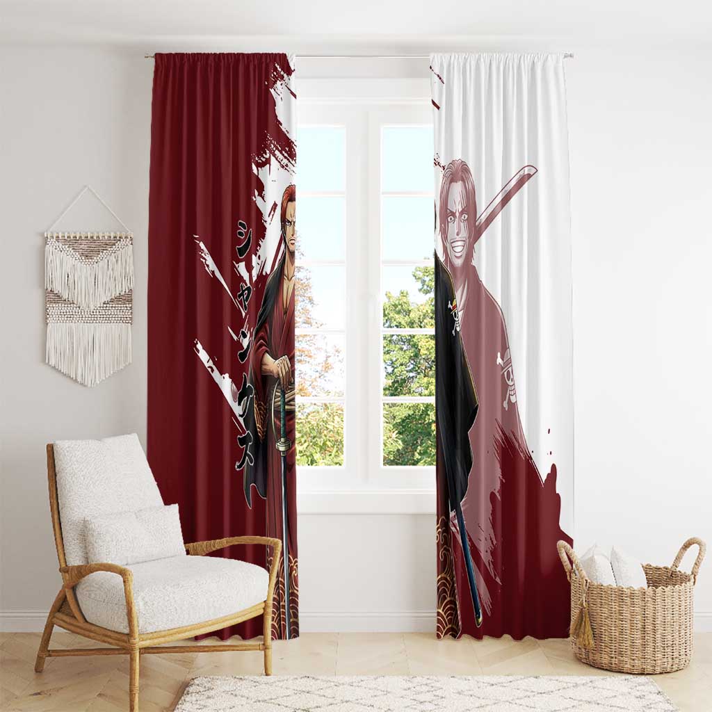 One Piece Shanks Red Hair Window Curtain Japanese Anime Graphic
