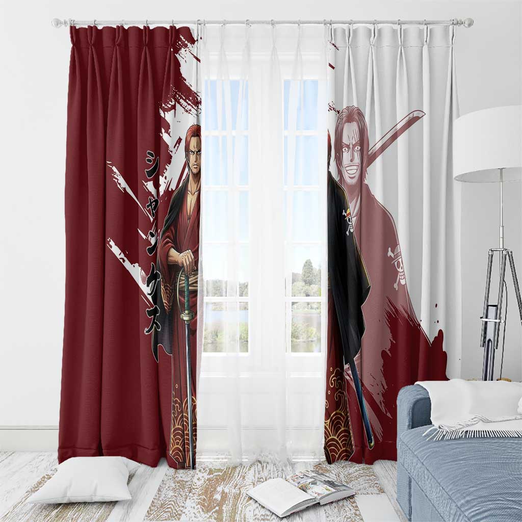 One Piece Shanks Red Hair Window Curtain Japanese Anime Graphic