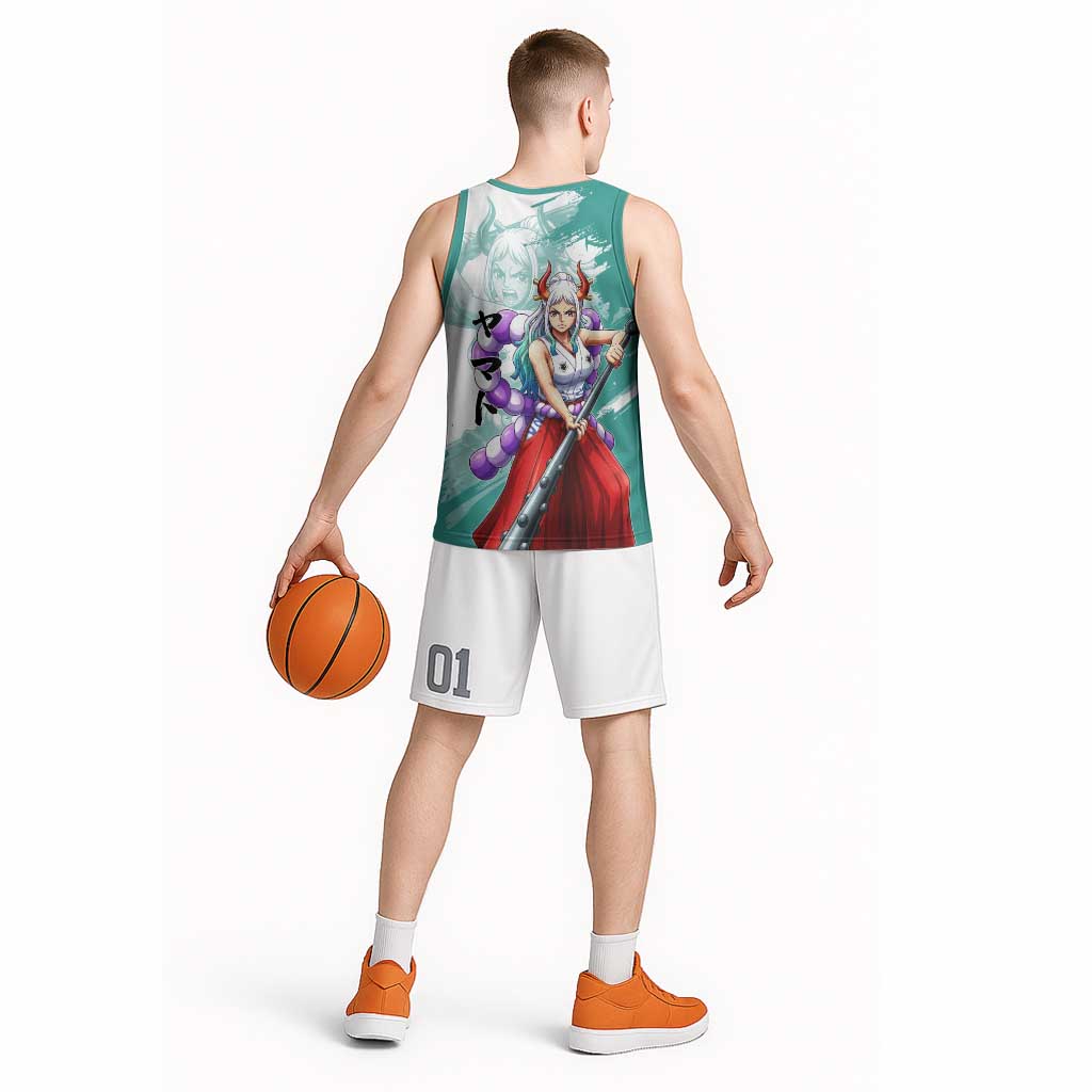 Yamato Oni Warrior One Piece Basketball Jersey Japanese Anime Manga Graphic