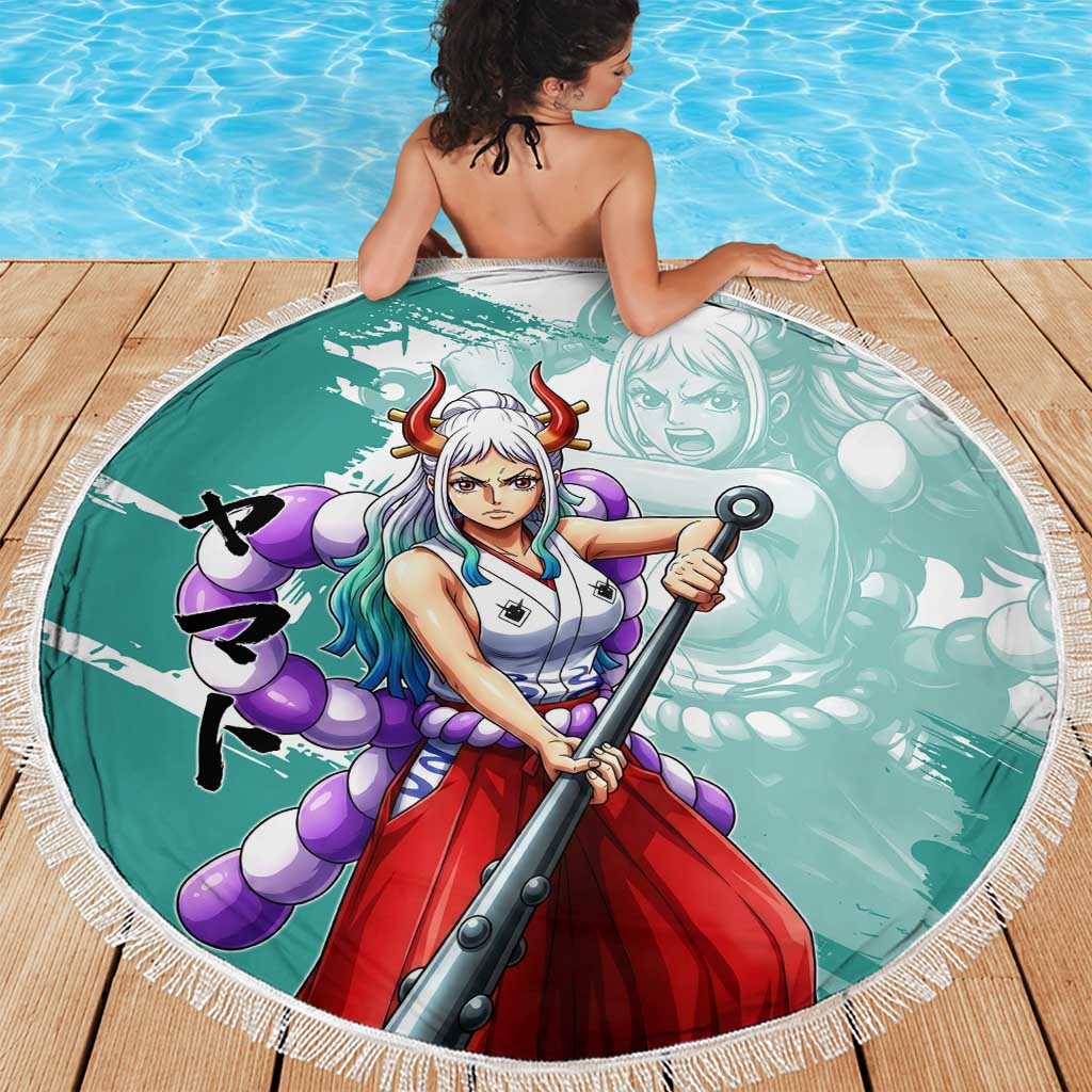 Yamato Oni Warrior One Piece Beach Blanket Japanese Anime Manga Graphic