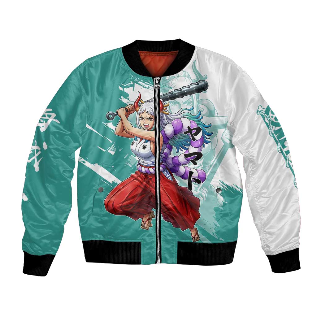 Yamato Oni Warrior One Piece Bomber Jacket Japanese Anime Manga Graphic
