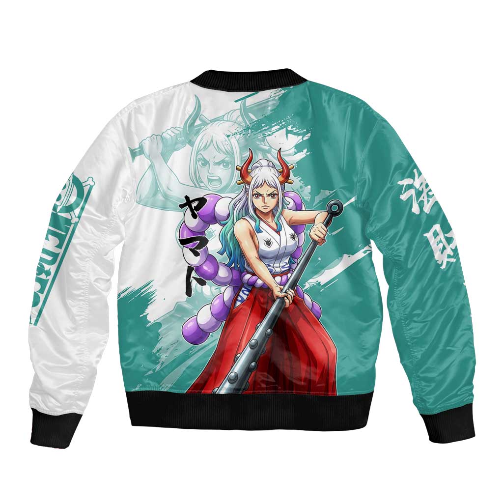 Yamato Oni Warrior One Piece Bomber Jacket Japanese Anime Manga Graphic