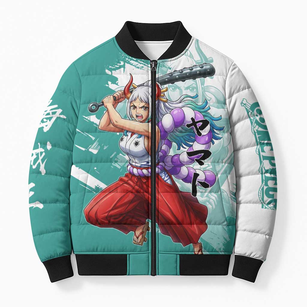 Yamato Oni Warrior One Piece Bomber Puffer Jacket Japanese Anime Manga Graphic