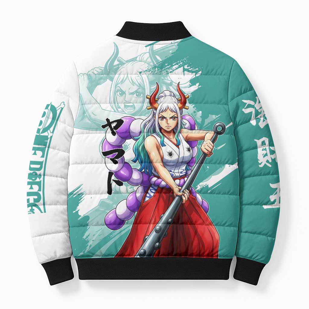 Yamato Oni Warrior One Piece Bomber Puffer Jacket Japanese Anime Manga Graphic