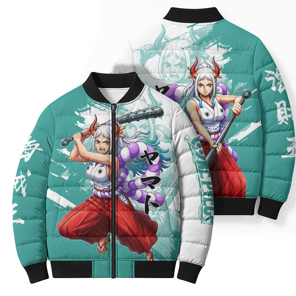 Yamato Oni Warrior One Piece Bomber Puffer Jacket Japanese Anime Manga Graphic