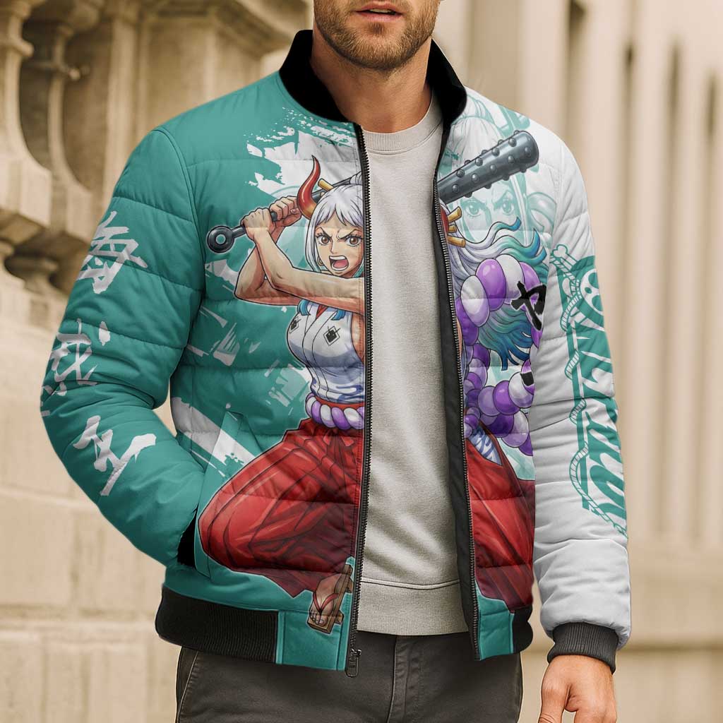 Yamato Oni Warrior One Piece Bomber Puffer Jacket Japanese Anime Manga Graphic