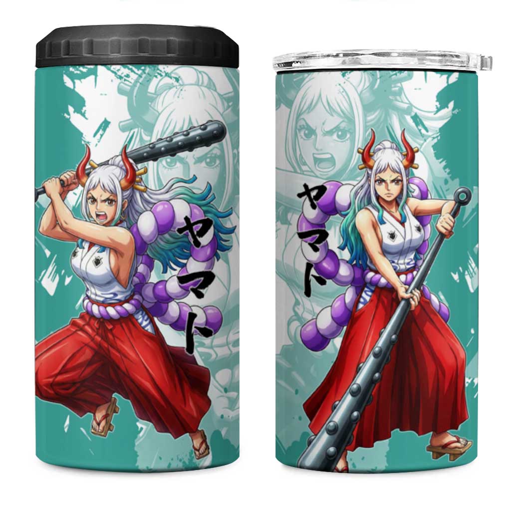 Yamato Oni Warrior One Piece 4 in 1 Can Cooler Tumbler Japanese Anime Manga Graphic