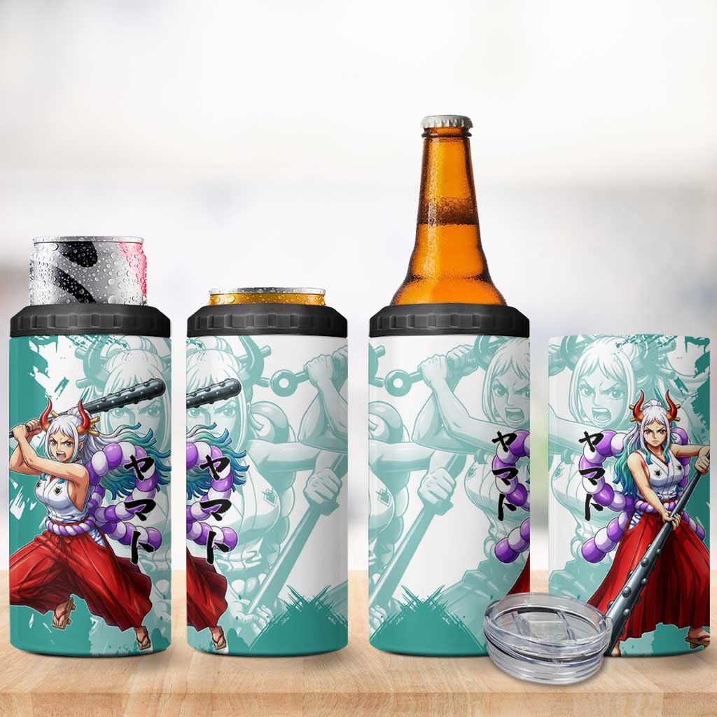 Yamato Oni Warrior One Piece 4 in 1 Can Cooler Tumbler Japanese Anime Manga Graphic