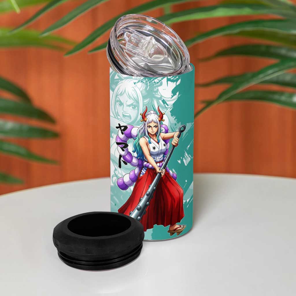 Yamato Oni Warrior One Piece 4 in 1 Can Cooler Tumbler Japanese Anime Manga Graphic