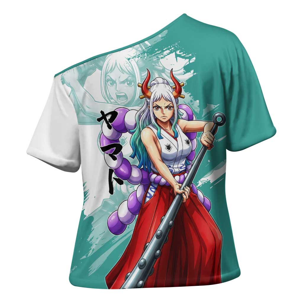 Yamato Oni Warrior One Piece Cross Shoulder Shirt Japanese Anime Manga Graphic
