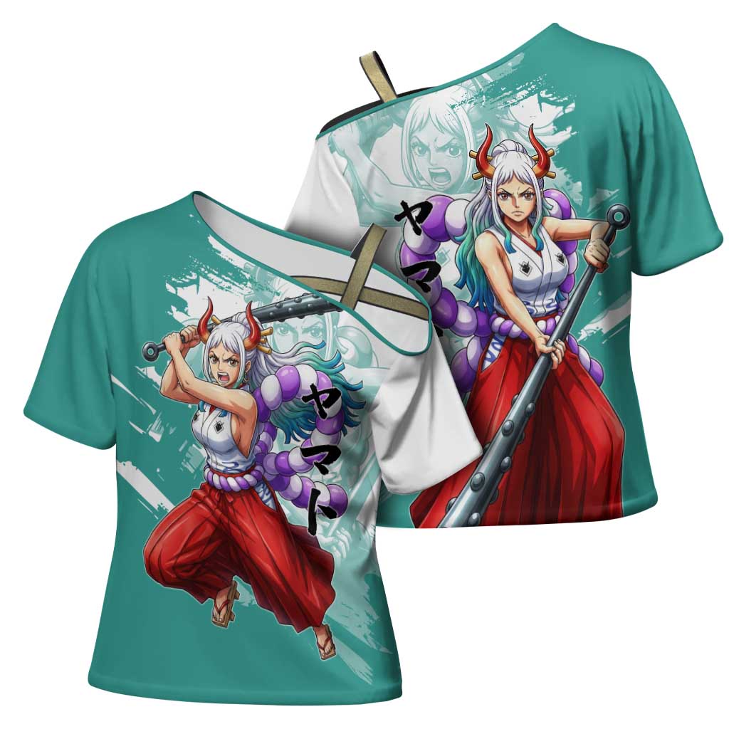 Yamato Oni Warrior One Piece Cross Shoulder Shirt Japanese Anime Manga Graphic