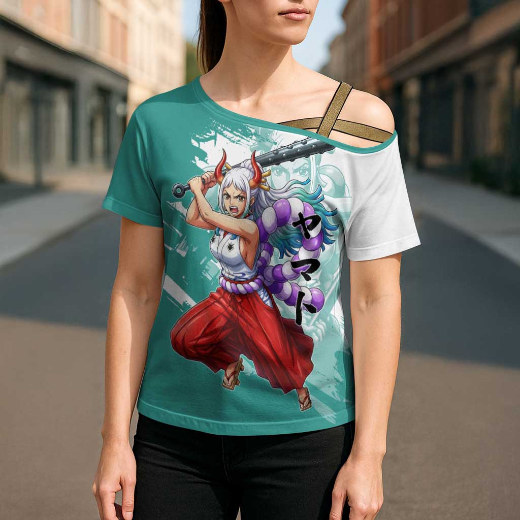 Yamato Oni Warrior One Piece Cross Shoulder Shirt Japanese Anime Manga Graphic