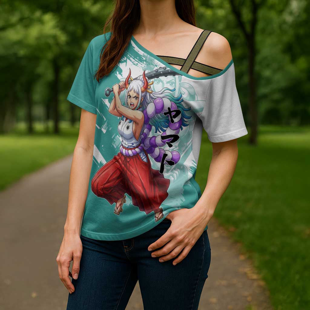 Yamato Oni Warrior One Piece Cross Shoulder Shirt Japanese Anime Manga Graphic