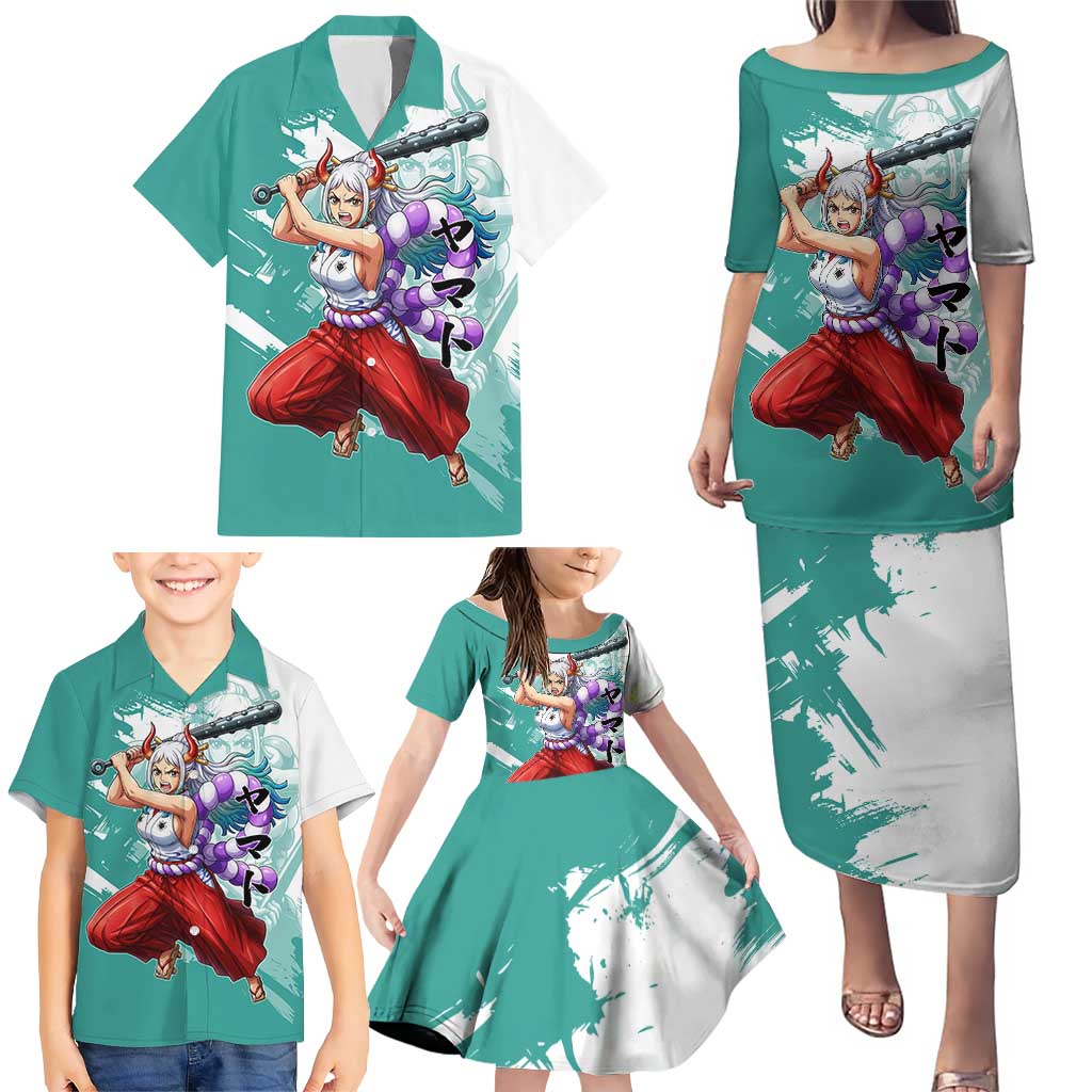 Yamato Oni Warrior One Piece Family Matching Puletasi and Hawaiian Shirt Japanese Anime Manga Graphic