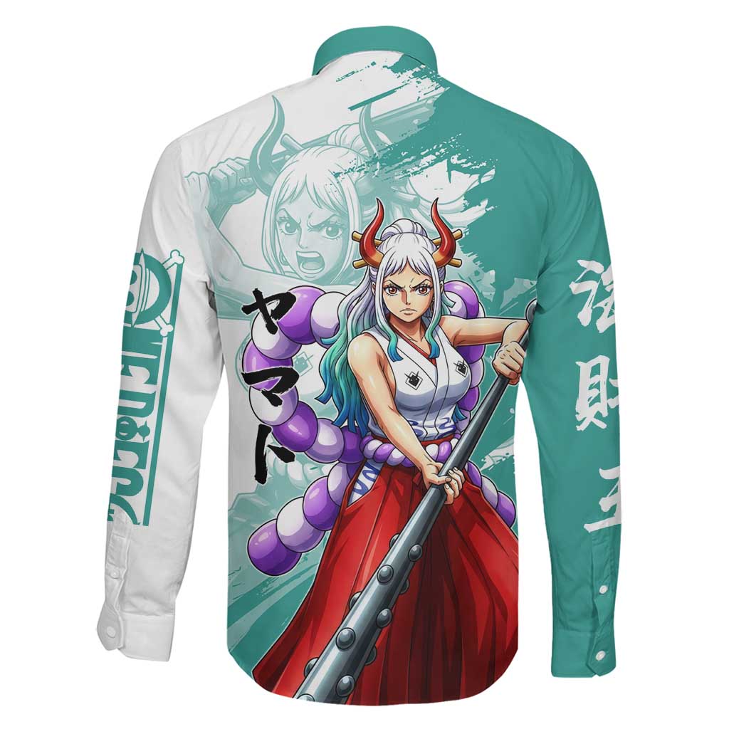 Yamato Oni Warrior One Piece Family Matching Summer Maxi Dress and Hawaiian Shirt Japanese Anime Manga Graphic