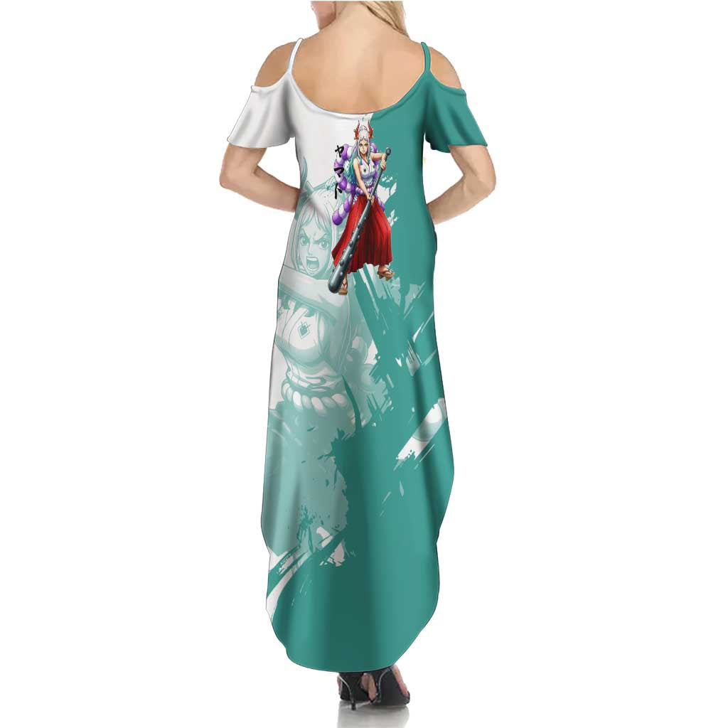 Yamato Oni Warrior One Piece Family Matching Summer Maxi Dress and Hawaiian Shirt Japanese Anime Manga Graphic