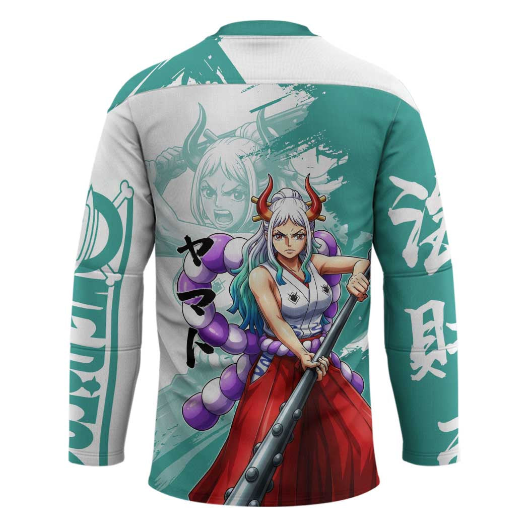 Yamato Oni Warrior One Piece Hockey Jersey Japanese Anime Manga Graphic