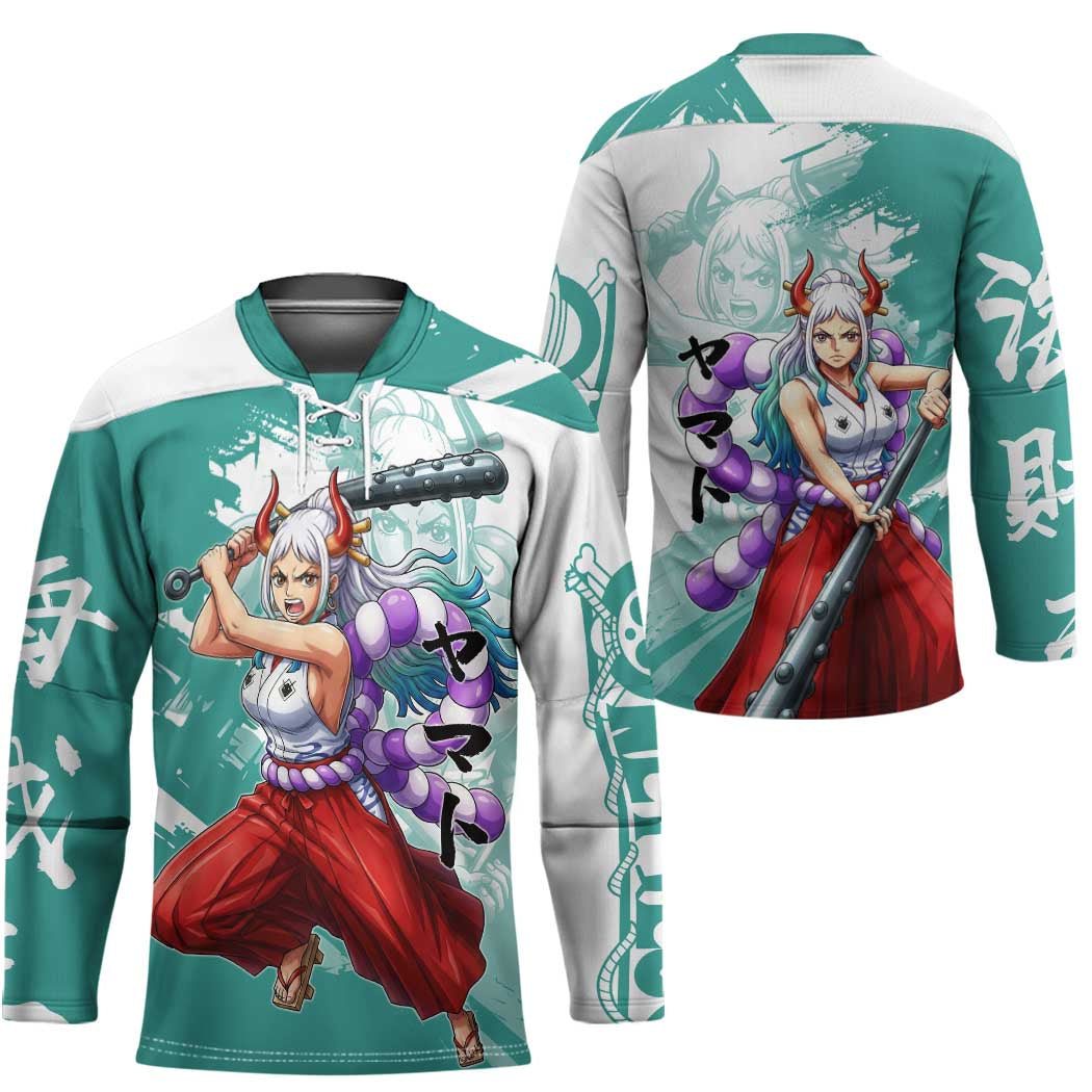 Yamato Oni Warrior One Piece Hockey Jersey Japanese Anime Manga Graphic