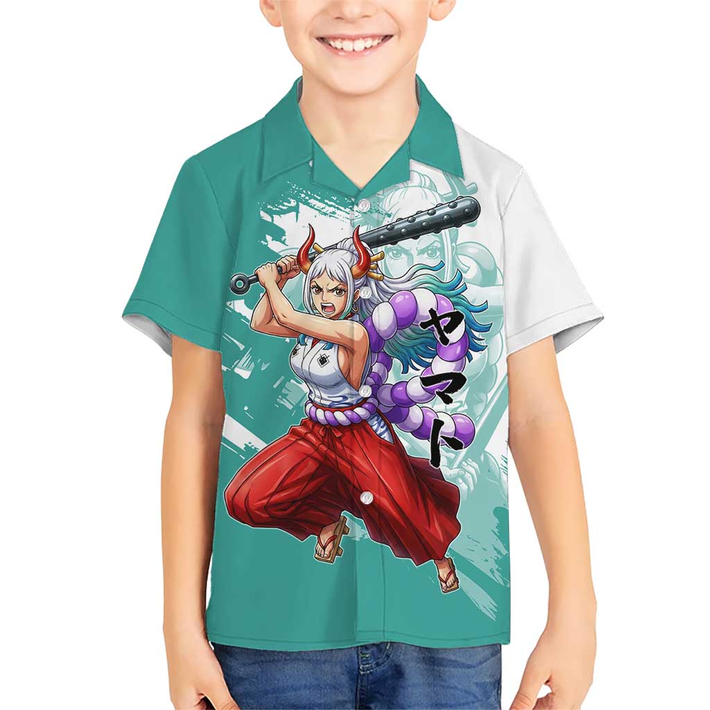 Yamato Oni Warrior One Piece Kid Hawaiian Shirt Japanese Anime Manga Graphic