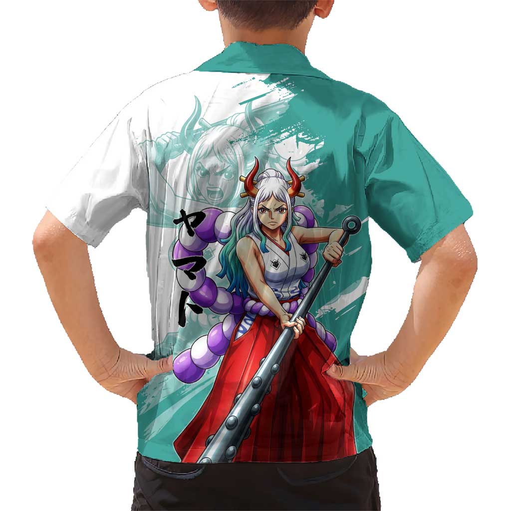 Yamato Oni Warrior One Piece Kid Hawaiian Shirt Japanese Anime Manga Graphic