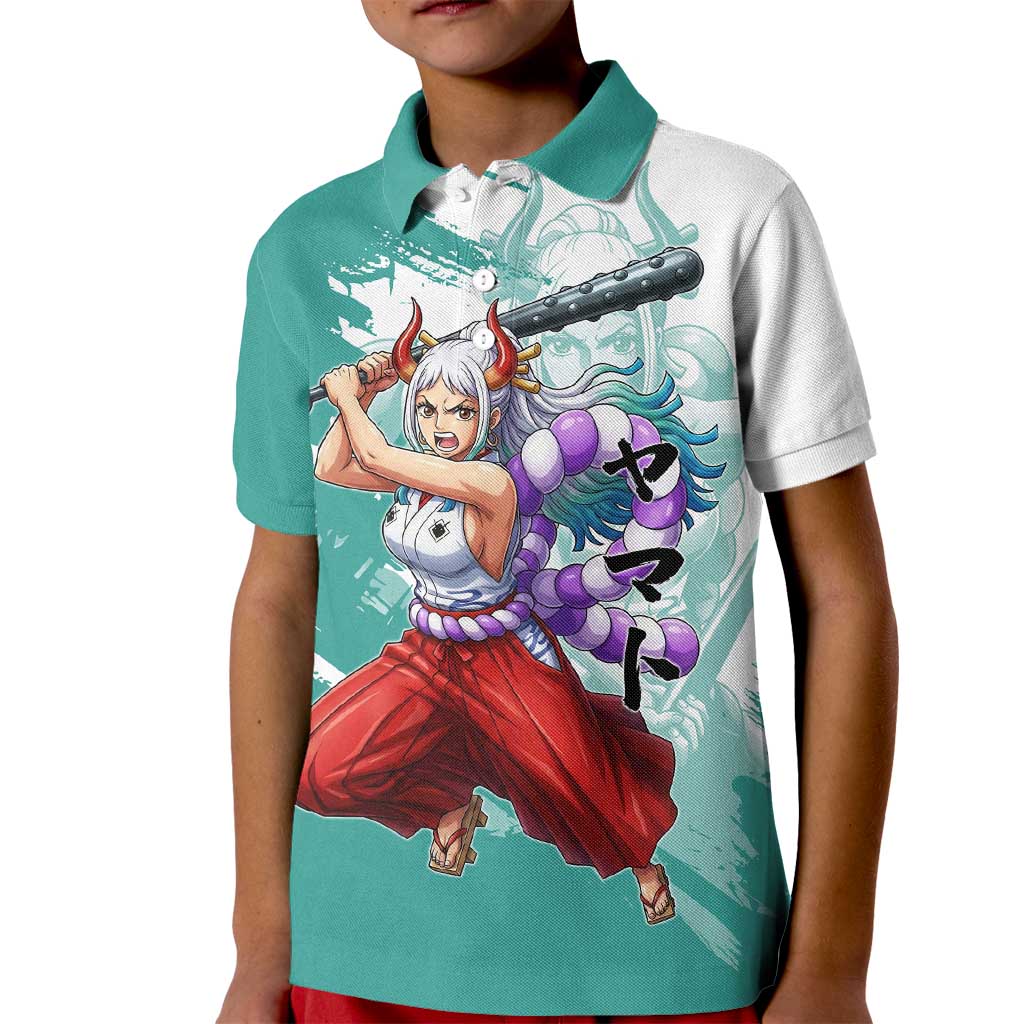 Yamato Oni Warrior One Piece Kid Polo Shirt Japanese Anime Manga Graphic