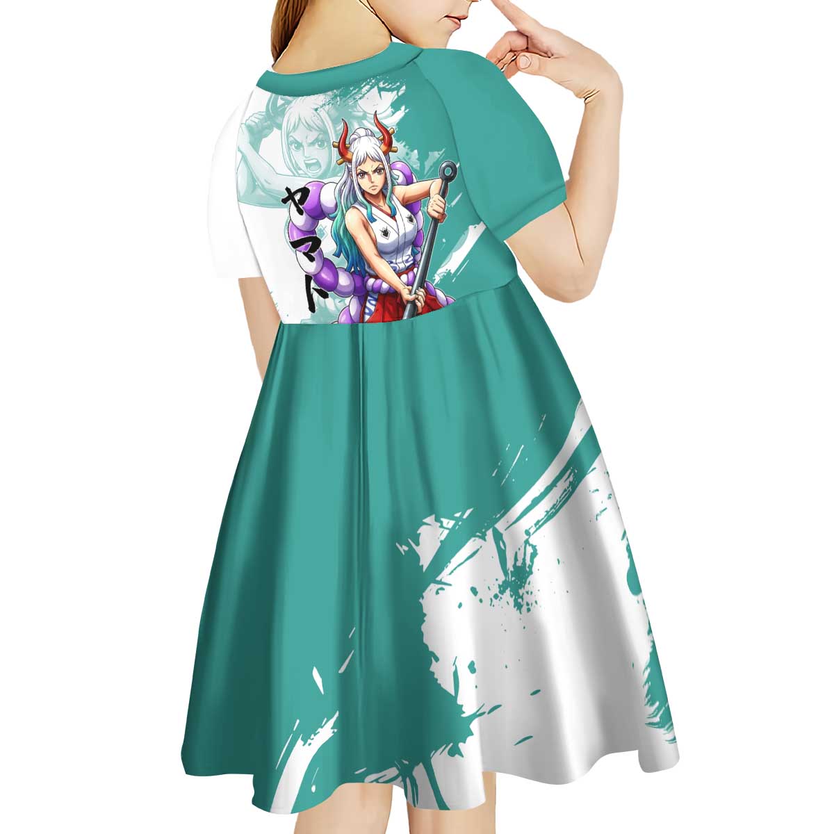 Yamato Oni Warrior One Piece Kid Short Sleeve Dress Japanese Anime Manga Graphic