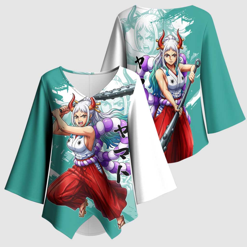 Yamato Oni Warrior One Piece Kimono Sleeve Blouse Japanese Anime Manga Graphic